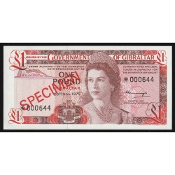 GIBRALTAR - 1 POUND - SPECIMEN