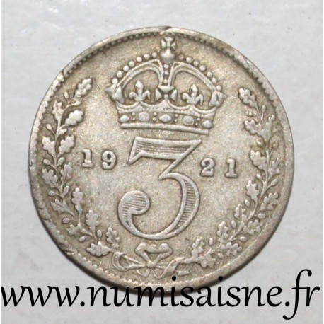 GRANDE BRETAGNE - KM 813a - 3 PENCE 1921 - GEORGE V