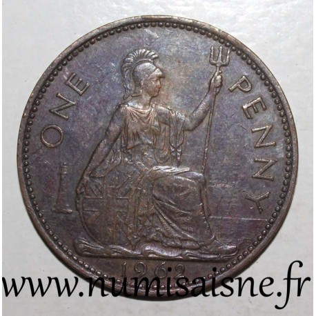 GRANDE BRETAGNE - KM 897 - 1 PENNY 1962 - ELIZABETH II