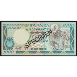 RWANDA - PICK 17 s - 1000 FRANCS - SPECIMEN - 01/07/1981 - GORILLA