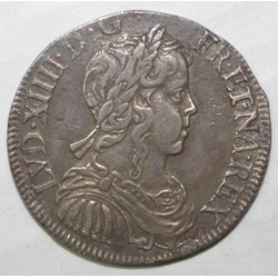 1643 - 1715 - LOUIS XIV - 1/2 ECU 1651 H LA ROCHELLE A LA MECHE LONGUE - TTB