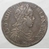 1643 - 1715 - LOUIS XIV - 1/2 ECU 1651 H LA ROCHELLE A LA MECHE LONGUE - TTB