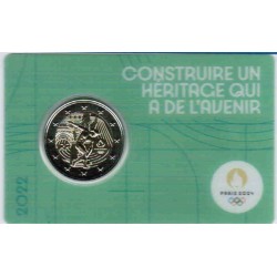 FRANCE - 2 EURO 2022 - OLYMPIC GAMES 2024 - GREEN COINCARD