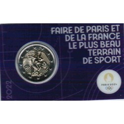 FRANCE - 2 EURO 2022 - JEUX OLYMPIQUES 2024 - COINCARD MAUVE