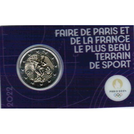 FRANCE - 2 EURO 2022 - JEUX OLYMPIQUES 2024 - COINCARD MAUVE