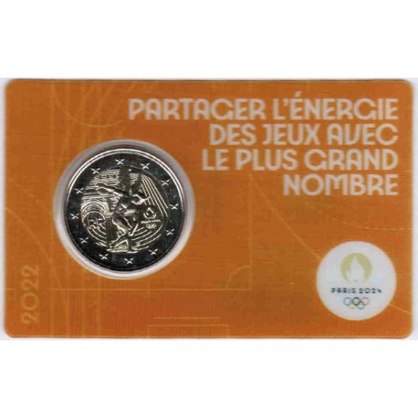 FRANCE - 2 EURO 2022 - JEUX OLYMPIQUES 2024 - COINCARD JAUNE