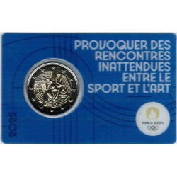FRANCE - 2 EURO 2022 - OLYMPIC GAMES 2024 - BLUE COINCARD