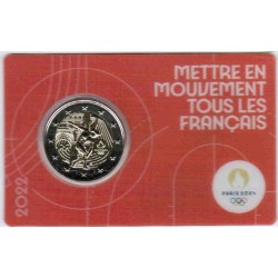 FRANCE - 2 EURO 2022 - OLYMPIC GAMES 2024 - RED COINCARD