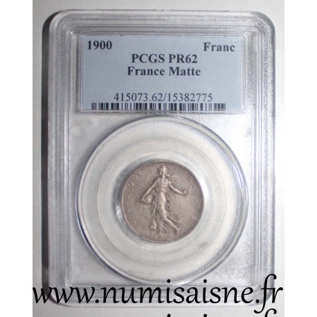 FRANKREICH - KM 844 - 1 FRANC 1900 - TYP SÄMANN - Polierte Platte- PCGS PR62