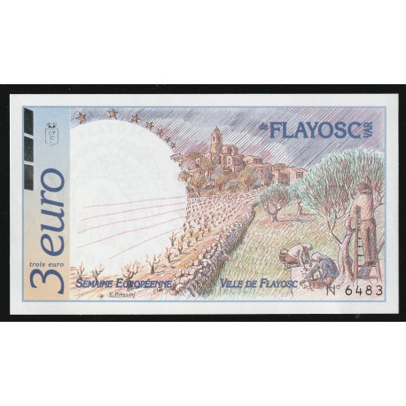 83 - FLAYOSC - EURO DES VILLES - 3 EURO 1996