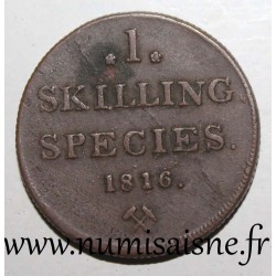 NORWAY - KM 284 - 1 SKILLING 1816 - Carl XIII