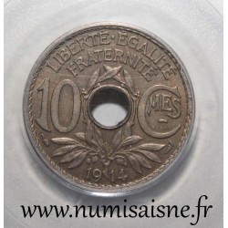 FRANKREICH - KM 866 - 10 CENTIMES 1914 - Unterstrichen - Lindauer probemünze - PCGS MS66