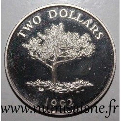 BERMUDES - KM 72 - 2 DOLLARS 1992 - CÈDRE