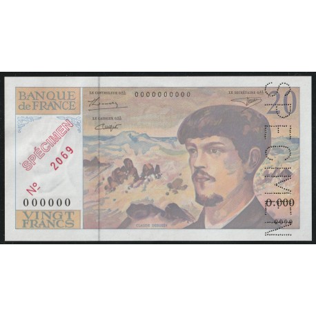 FAY 66 - 20 FRANCS DEBUSSY - 1980 - SPECIMEN