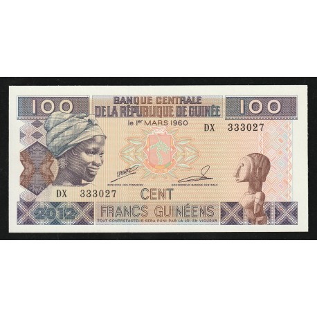 GUINEA - PICK 35 b - 100 FRANCS - 2012