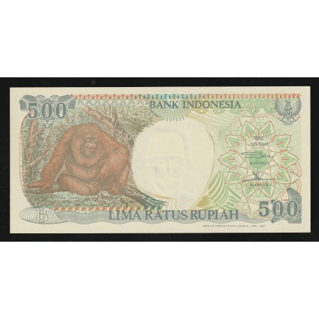 INDONESIE - PICK 128 f - 500 RUPIAH - 1992/1997 - ORANG OUTANG