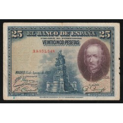 SPANIEN - PICK 74 b - 25 PESETAS - 15/08/1928