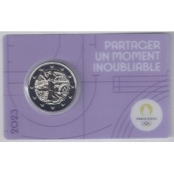 FRANCE - 2 EURO 2023 - OLYMPIC GAMES 2024 - PURPLE COINCARD