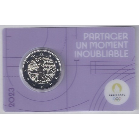 FRANCE - 2 EURO 2023 - OLYMPIC GAMES 2024 - PURPLE COINCARD