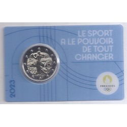 FRANCE - 2 EURO 2023 - JEUX OLYMPIQUES 2024 - COINCARD BLEUE