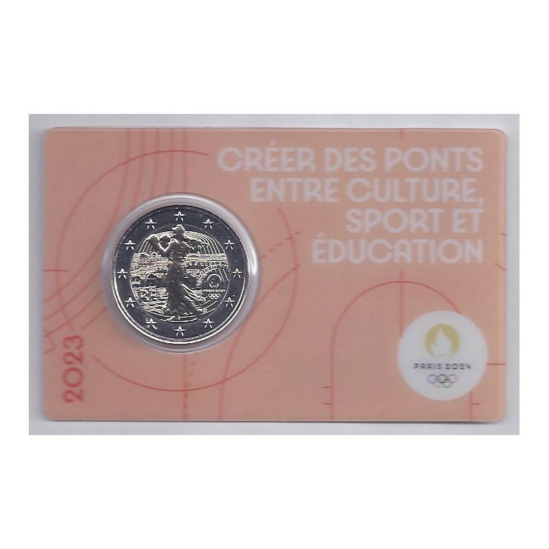 FRANCE 2 EURO 2023 OLYMPIC GAMES 2024 RED COINCARD