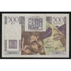 FRANKREICH - PICK 129 - 500 FRANCS CHATEAUBRIAND - 19/07/1945 - Z.1