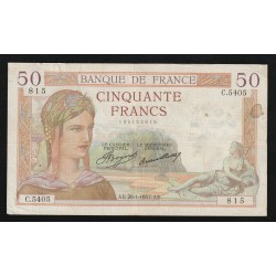 FRANCE - PICK 81- 50 FRANCS CERES - 28/01/1937