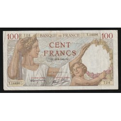 FRANCE - PICK 94 - 100 FRANCS SULLY - 22/08/1940