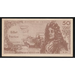 FRANCE - BILLET FACTICE - 50 FRANCS RACINE - A USAGE SCOLAIRE