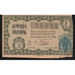 ESPAGNE - LOTERIE NATIONALE - 50 PESETAS - 5/09/1958