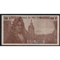 FRANCE - BILLET FACTICE - BANQUE DU PERE NOËL - 50 FRANCS - JOUETS MALIBOU