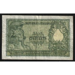 ITALIEN - PICK 92 a - 50 LIRE - 31/12/1951 - DV