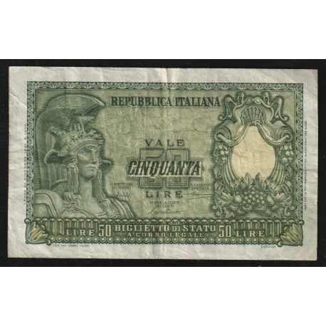 ITALY - PICK 92 a - 50 LIRE - 31/12/1951 - DV