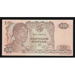 INDONESIEN - PICK 105 a - 10 RUPIAH - 1968 - DV