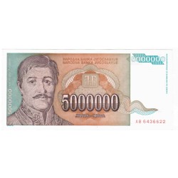 YUGOSLAVIA - PICK 132 - 5 000 000 DINARA - 1993 - SIGN 18