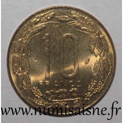 ÉTATS DE L'AFRIQUE CENTRALE - KM 9 - 10 FRANCS 1985