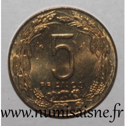 ÉTATS DE L'AFRIQUE CENTRALE - KM 7 - 5 FRANCS 1985 - Élans de Derby