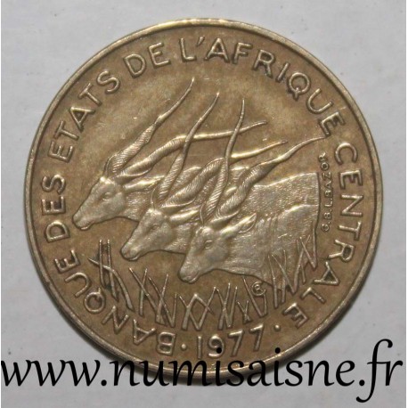 ÉTATS DE L'AFRIQUE CENTRALE - KM 7 - 5 FRANCS 1977 - Élans de Derby