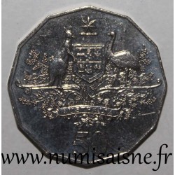 AUSTRALIE - KM 491 - 50 CENTS 2001 - CENTENAIRE DE LA FEDERATION - Kangourou et émeu