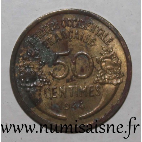 FRANZÖSISCHES WESTAFRIKA - KM 1 - 50 CENTIMES 1944