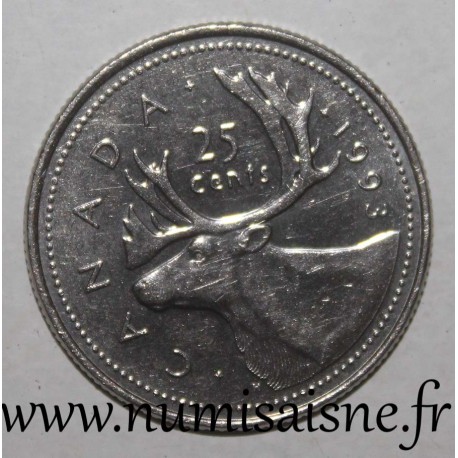 CANADA - KM 184 - 25 CENTS 1993 - ELISABETH II - CARIBOU