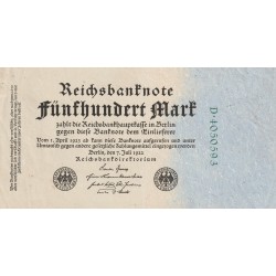 GERMANY - PICK 74 b - 500 MARK - 07.07.1922