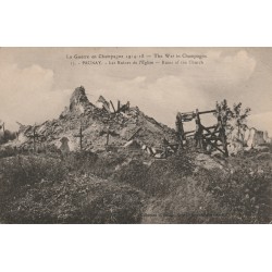 County 51360 - PRUNAY - WAR 1914-18 - THE RUINS OF THE CHURCH