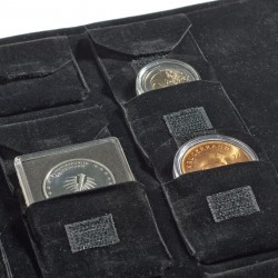 Rouleau à monnaie en velours - 24 pochettes pour pièces jusqu'a 50mm ou Quadrum - DESTOCKAGE