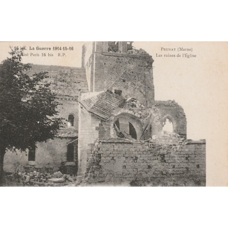 KOMITAT 51360 - PRUNAY - KRIEG 1914-18 - DIE RUINEN DER KIRCHE