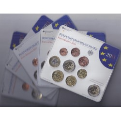 DEUTSCHLAND - 5 Satz von 9 Euro-Münzen 2011 A D F G J