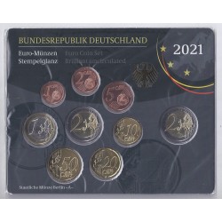 GERMANY - Set of 9 euro coins 2021 A - Berlin - 2 euro Sachsen-Anhalt