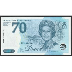 BRITANIA POUND - 70 - QUEEN ELISABETH II (1926-2022) - PLATINIUM JUBILEE - COSTUME TICKET