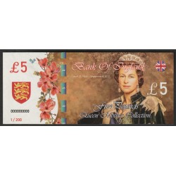 UNITED KINGDOM - 5 POUND - SPECIMEN - ELIZABETH II - QUEEN MOTHER COLLECTION - COSTUME TICKET