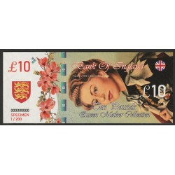 VEREINIGTES KÖNIGREICH - 10 PFUND - EXEMPLAR - ELIZABETH II - QUEEN MOTHER COLLECTION - KOSTÜMTICKET